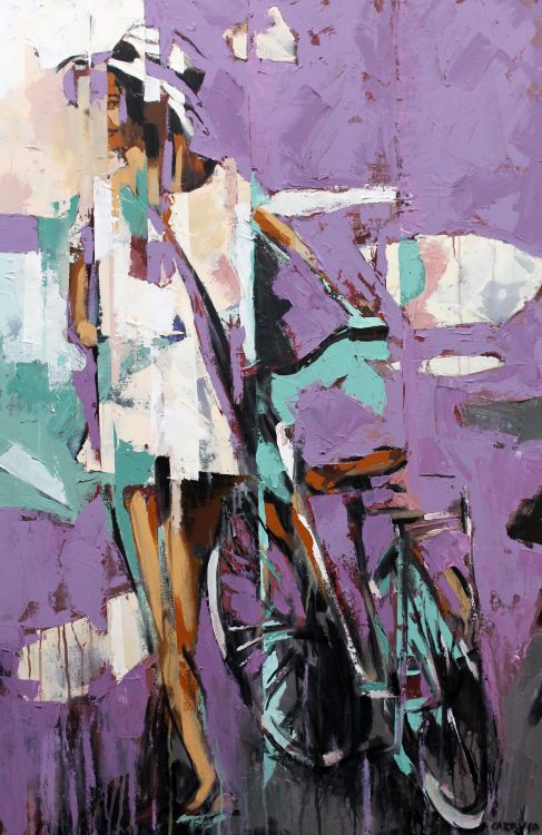 Pintura do Artista Plástico Rui Carruço Purple bike ride