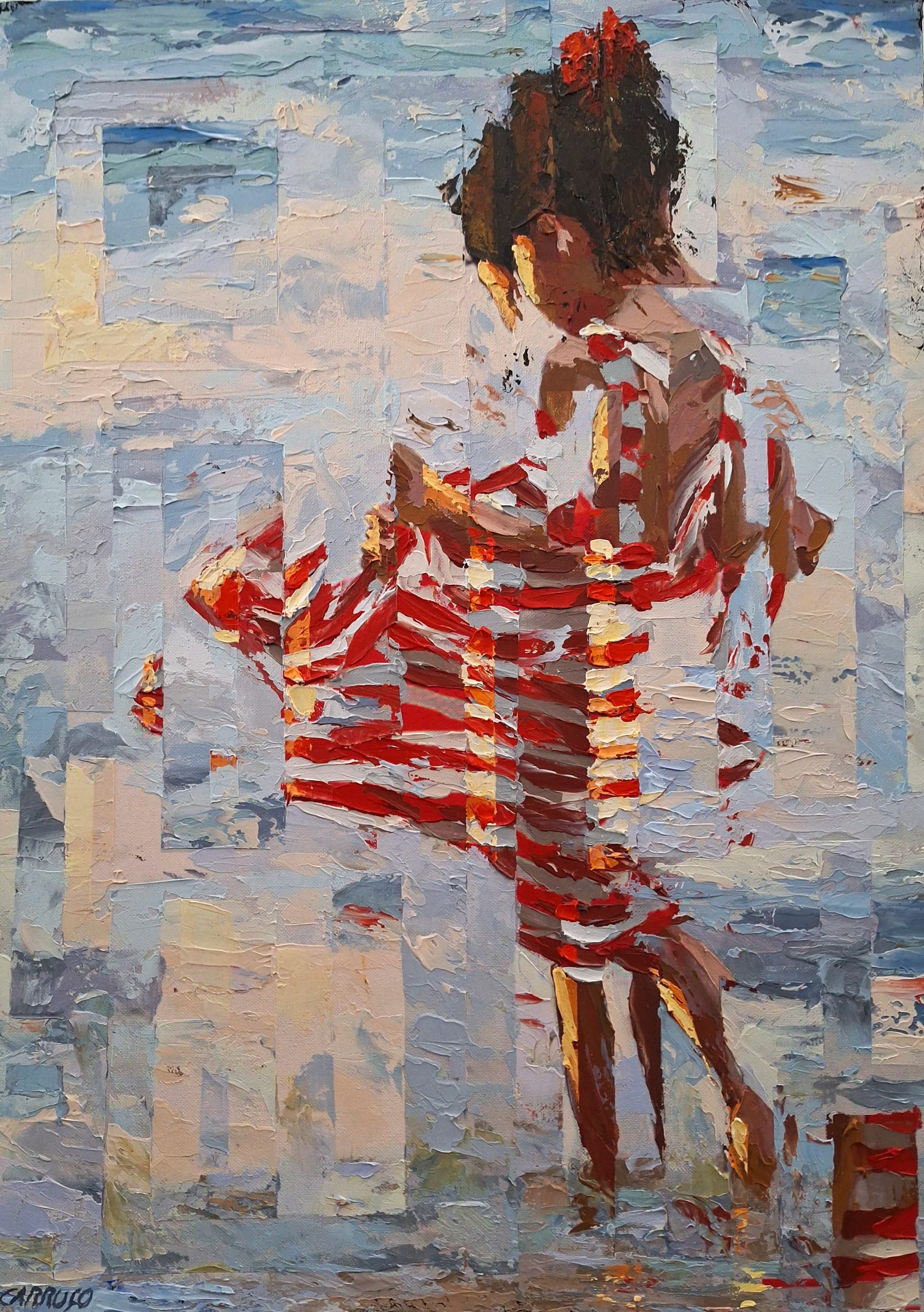 Happy hours on the beach — painting by Rui Carruço