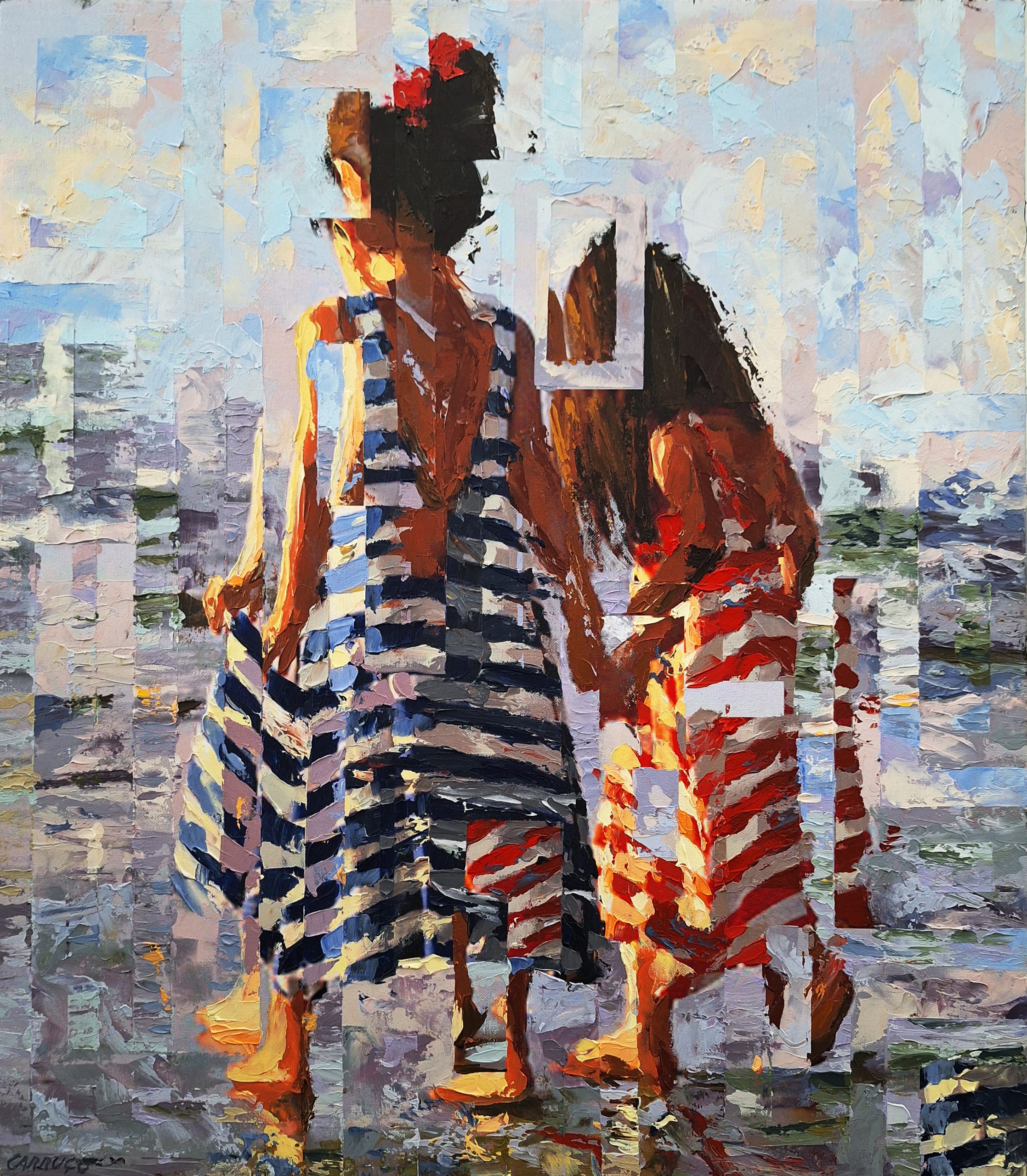 Holding hands — painting by Rui Carruço