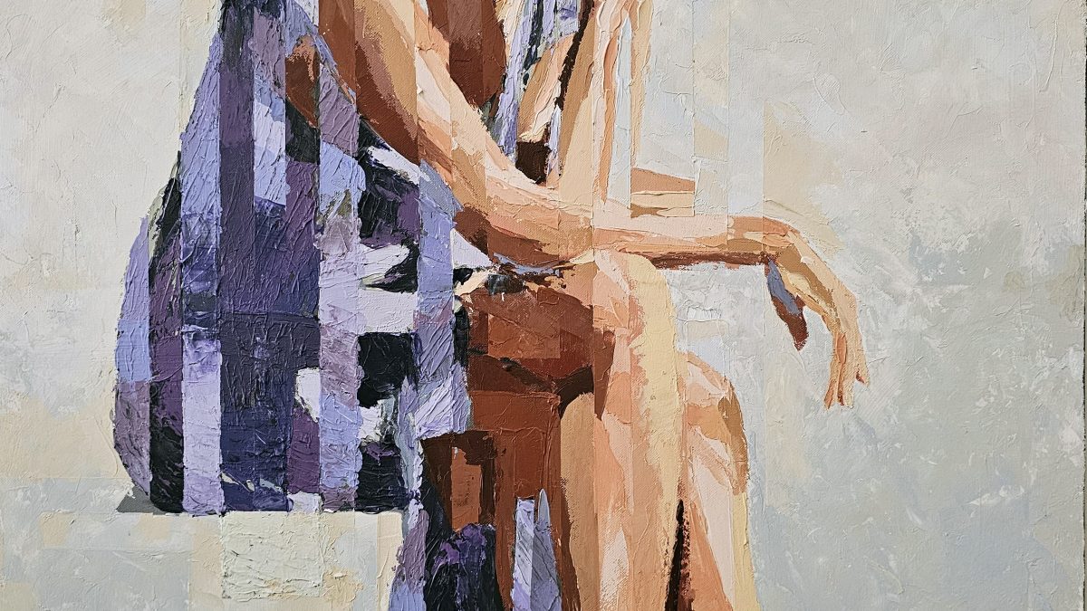 A Elegância do Tempo Suspenso — pintura original de Rui Carruço