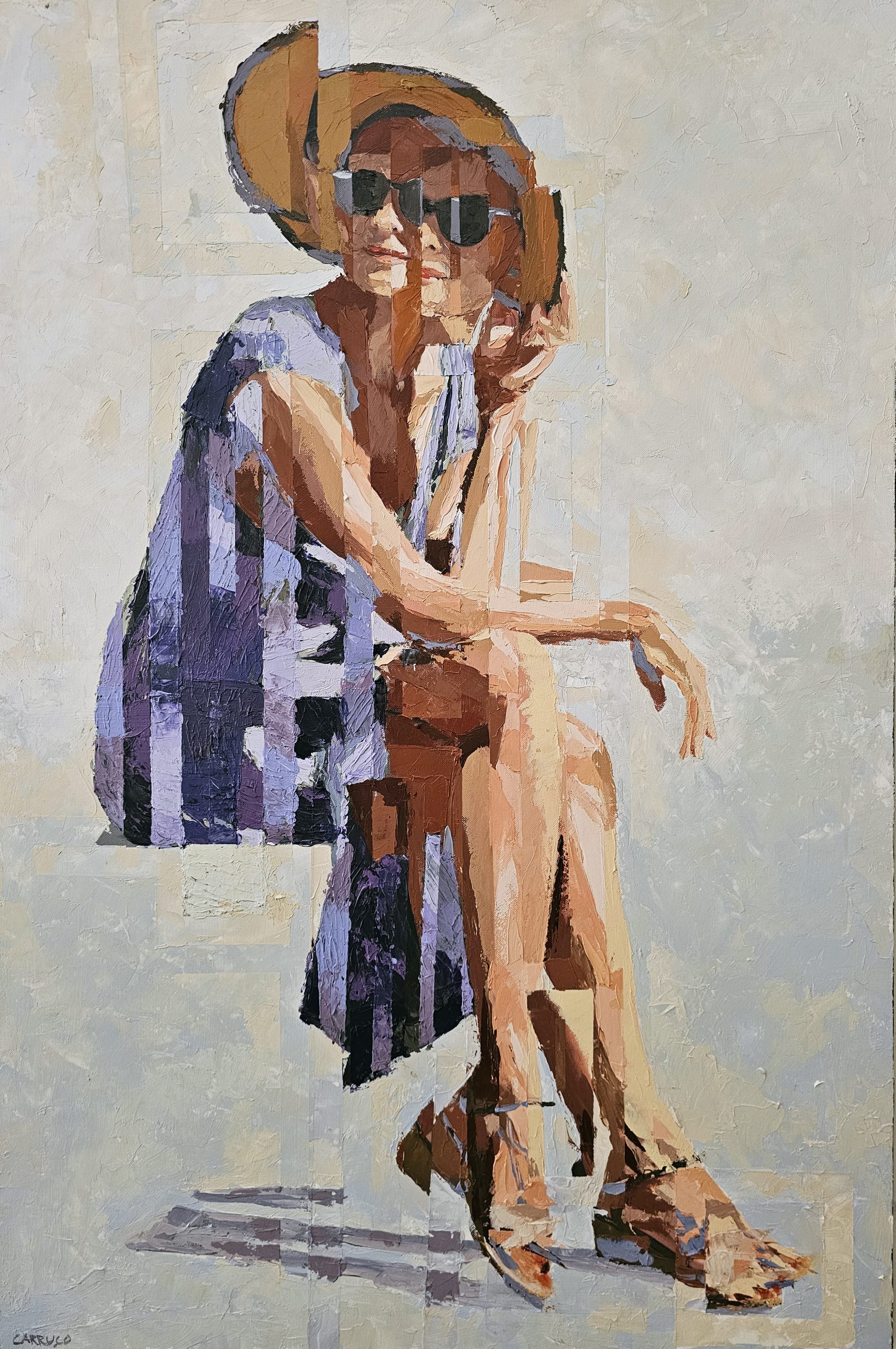 A Elegância do Tempo Suspenso — pintura original de Rui Carruço