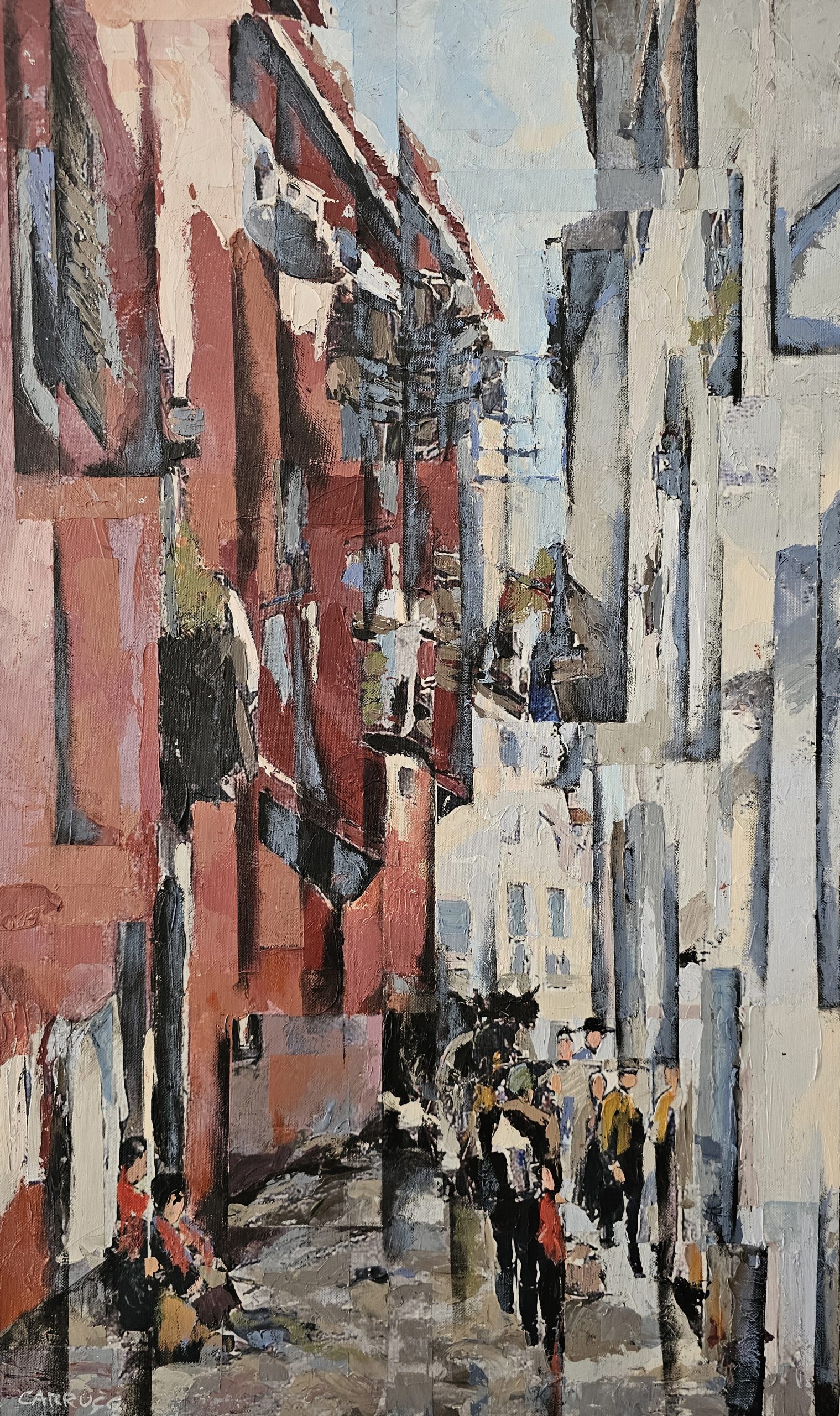 Alfama em Fragmentos de Luz — pintura original de Rui Carruço