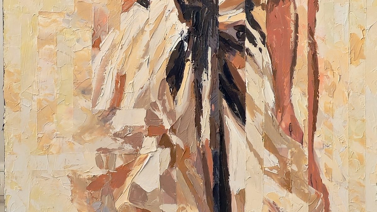 Elegância Suspensa no Gesto — pintura original de Rui Carruço