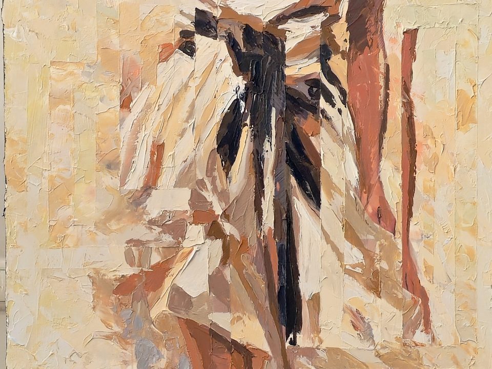 Elegância Suspensa no Gesto — pintura original de Rui Carruço