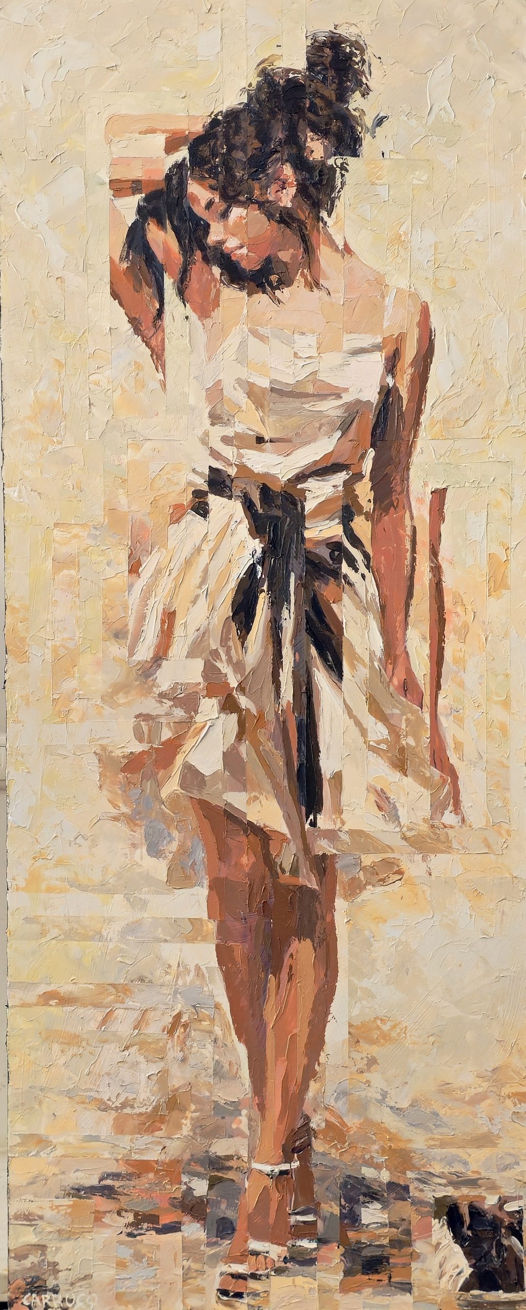 Elegância Suspensa no Gesto — pintura original de Rui Carruço