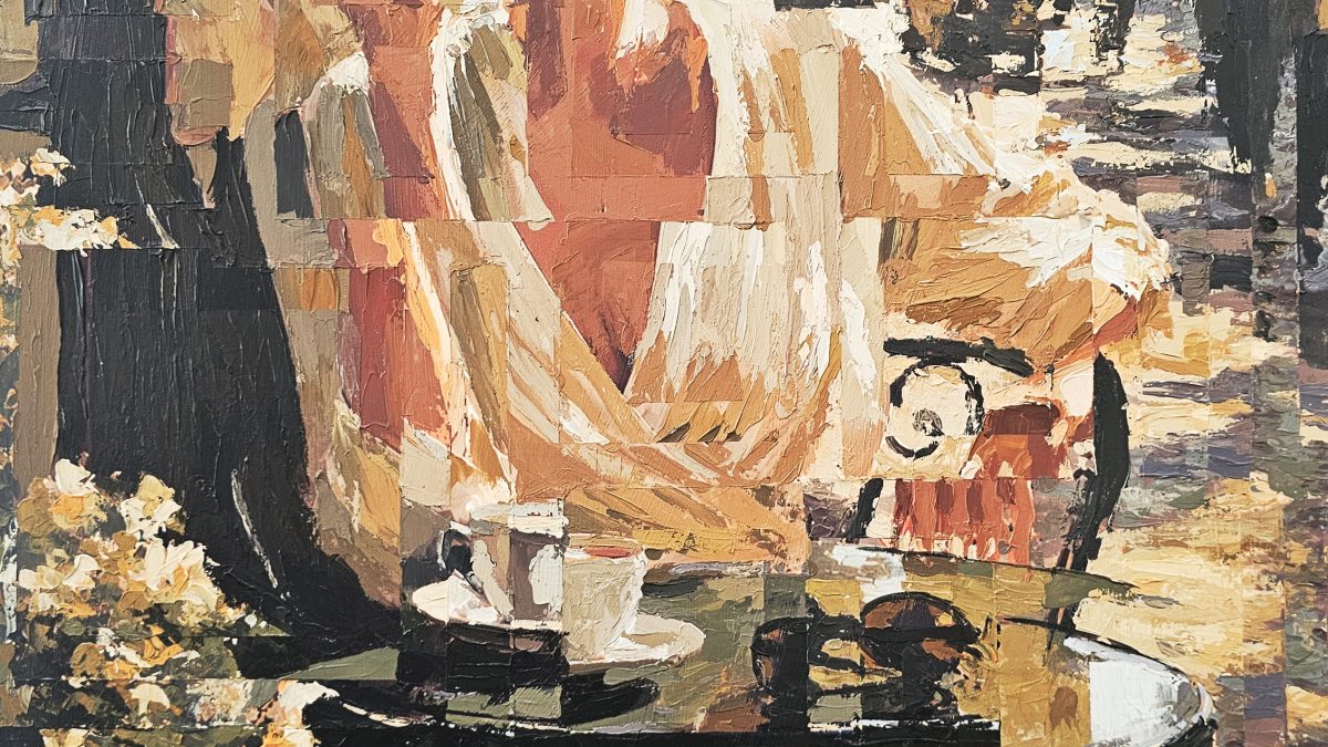 Enquanto a Cidade Passa — pintura original de Rui Carruço