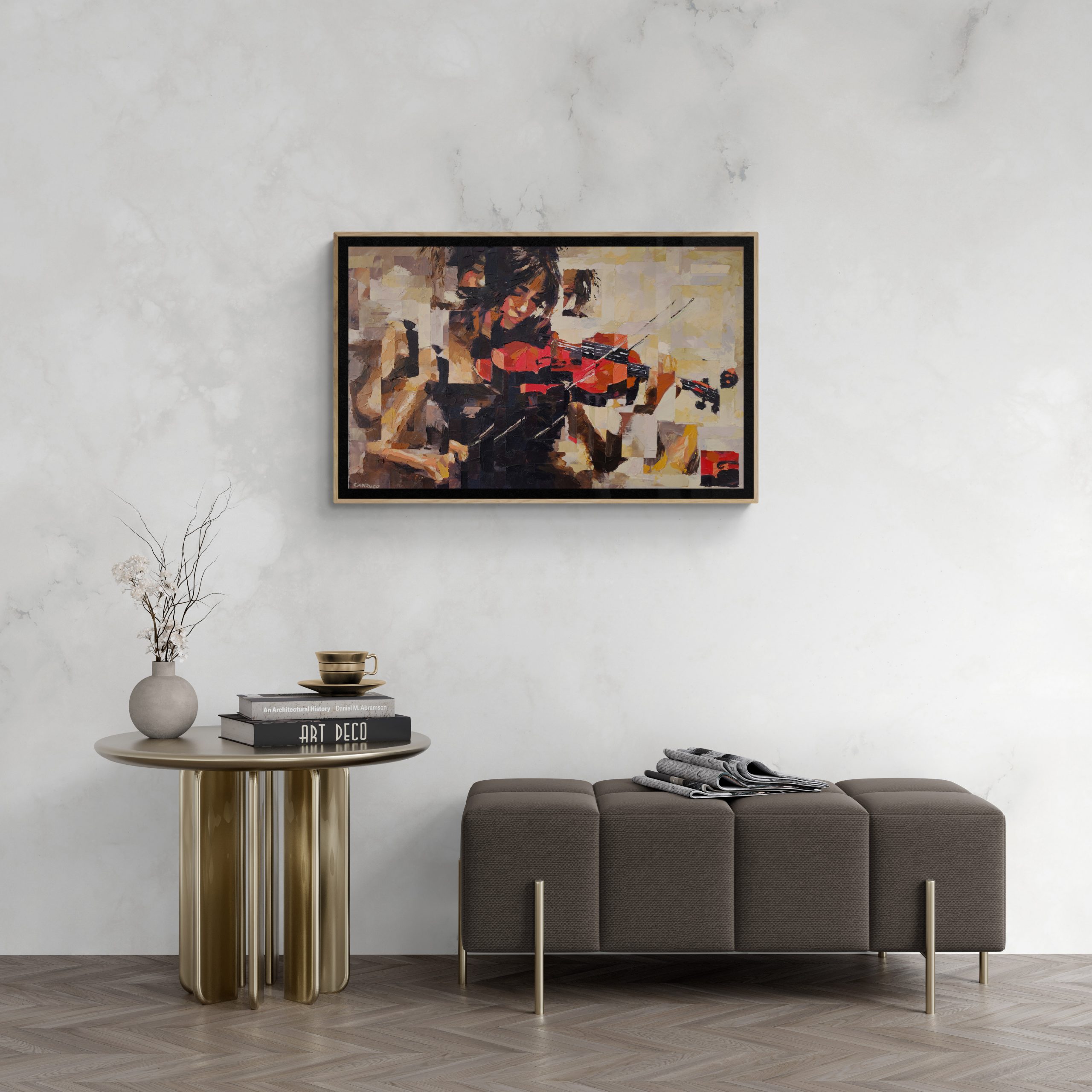 Harmony of Dreams by Rui Carruço — painting displayed in a living room