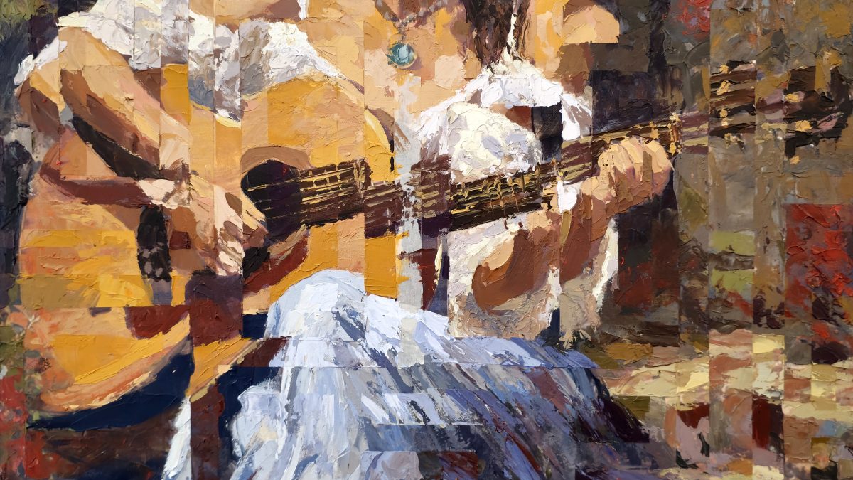 Melodia Entre Fragmentos — pintura original de Rui Carruço