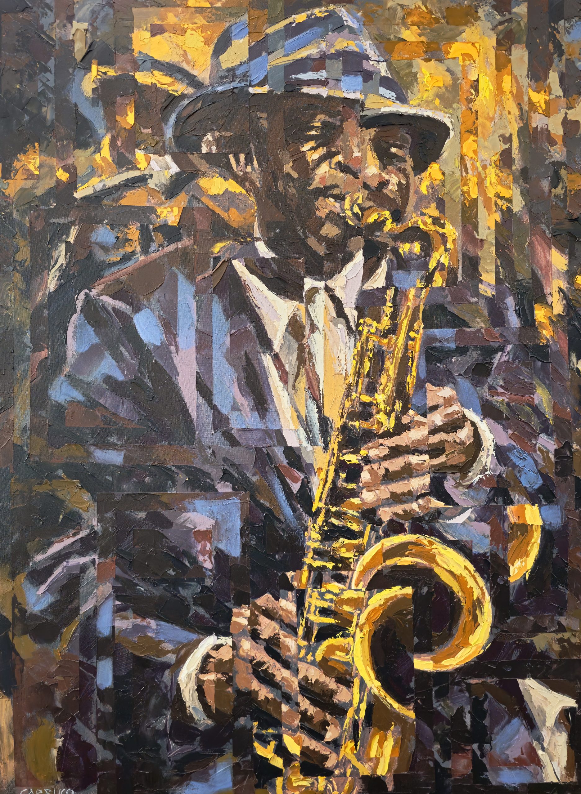 Notas que se Arrastam na Luz — pintura original de Rui Carruço