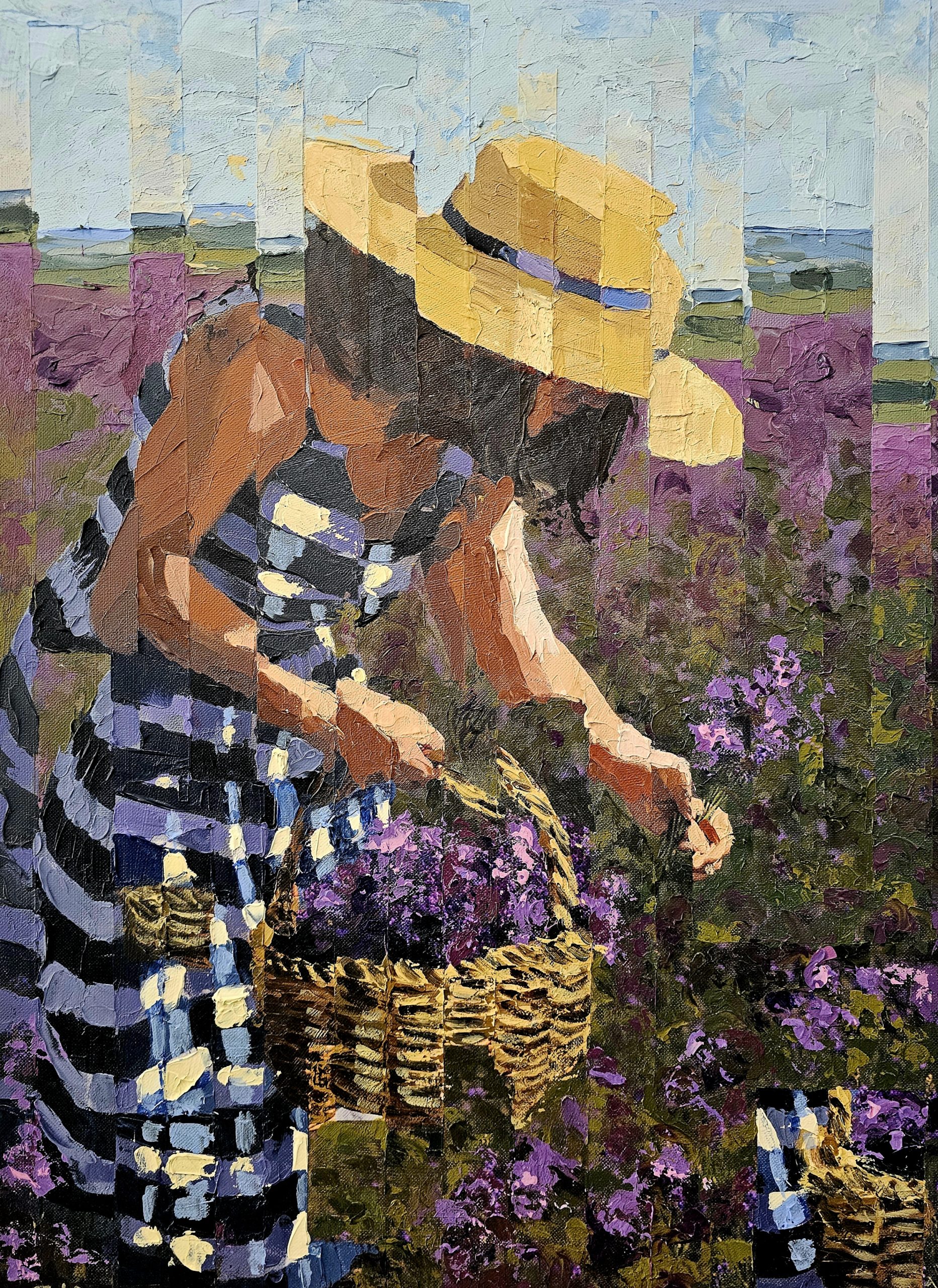 O Perfume do Silêncio — pintura original de Rui Carruço, técnica mista sobre tela, 70 × 50 cm
