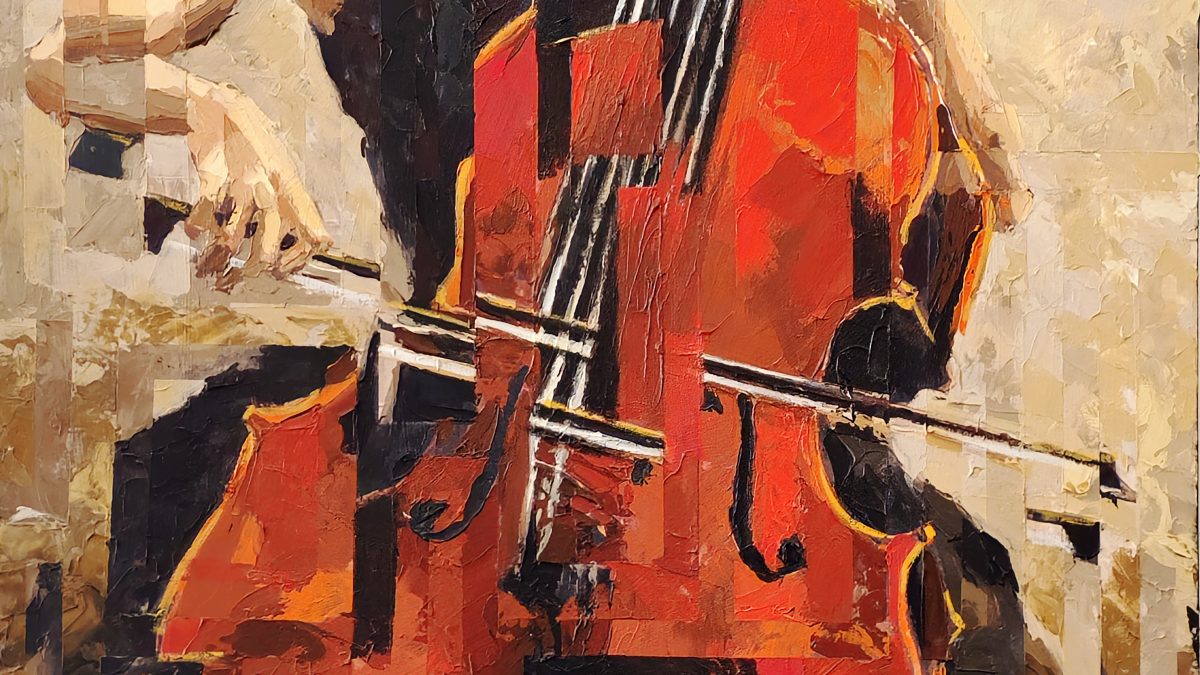 O Som que Desenha a Ausência — pintura original de Rui Carruço