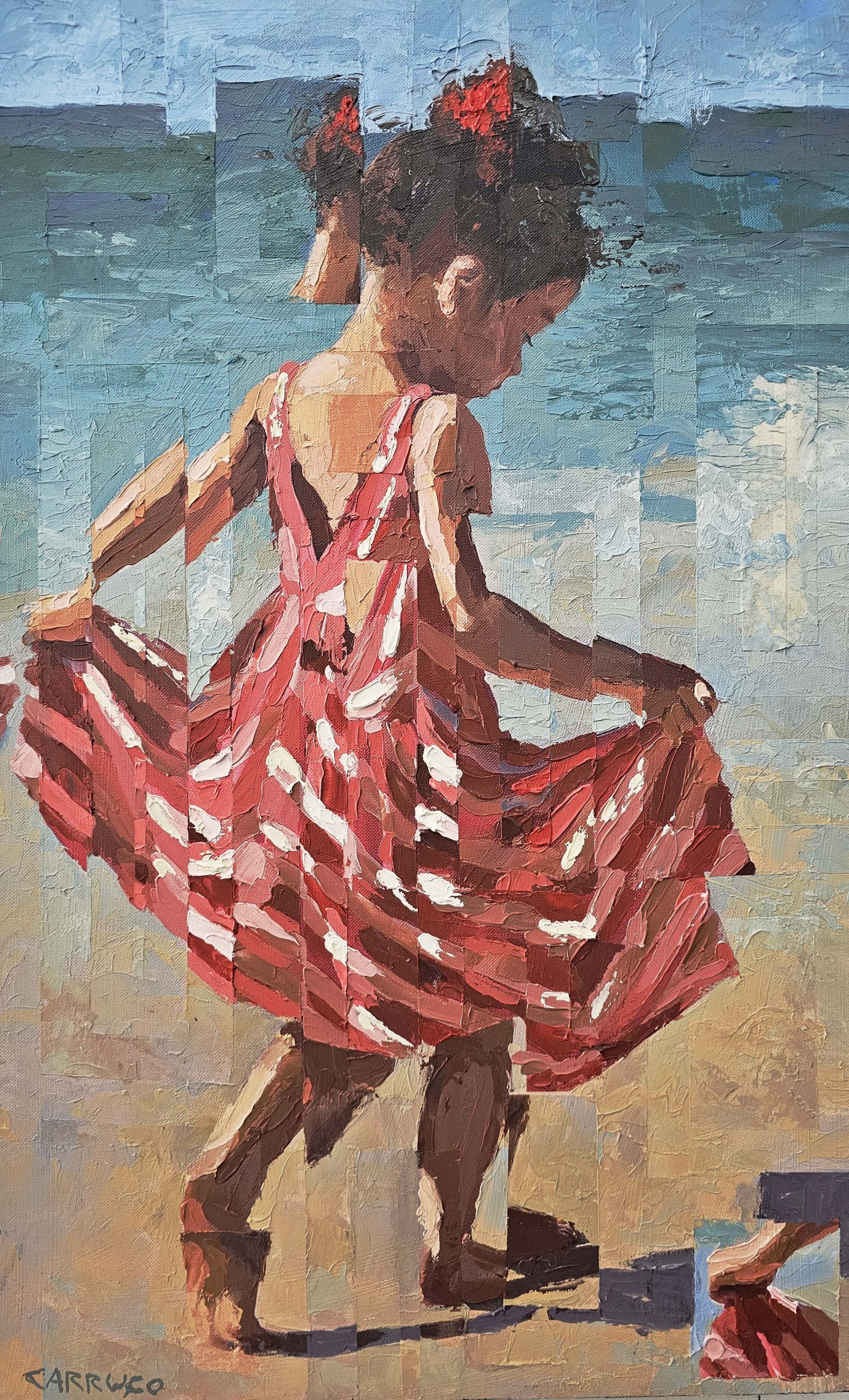 Ondas de Infância — pintura original de Rui Carruço