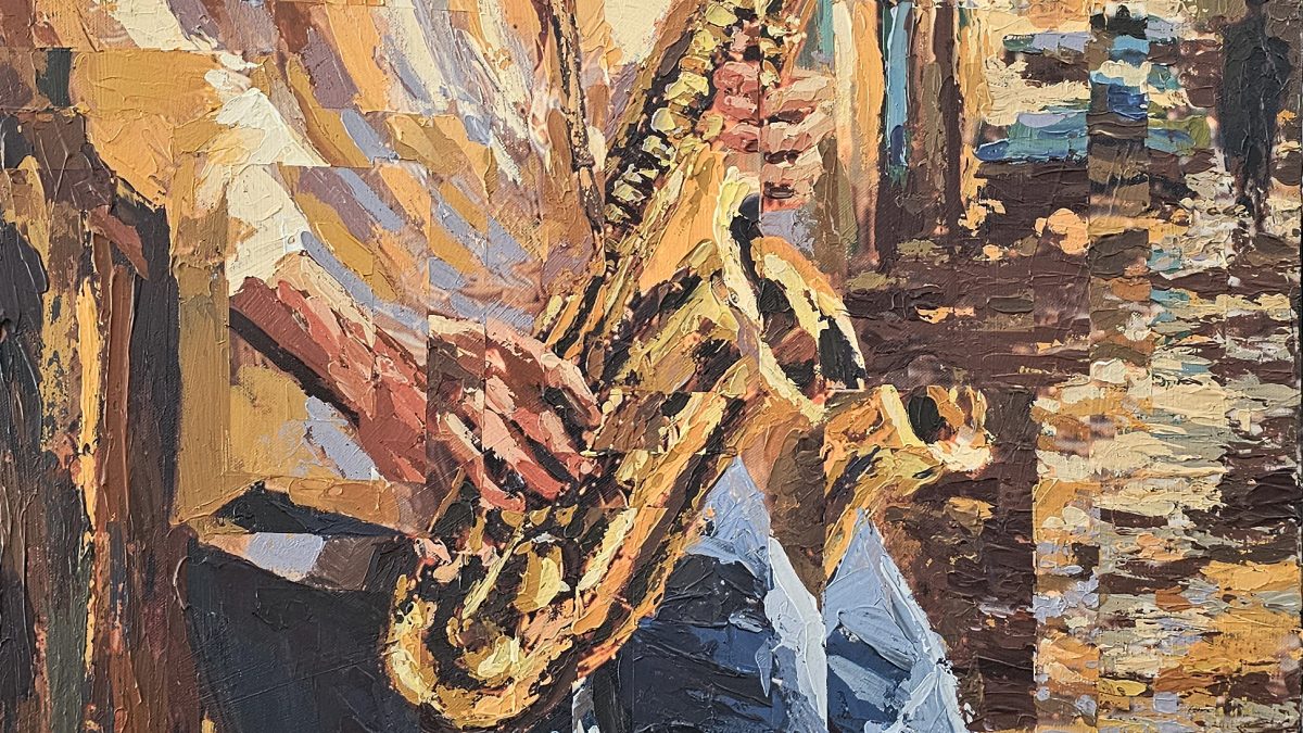 Onde a Cidade se Torna Música — pintura original de Rui Carruço