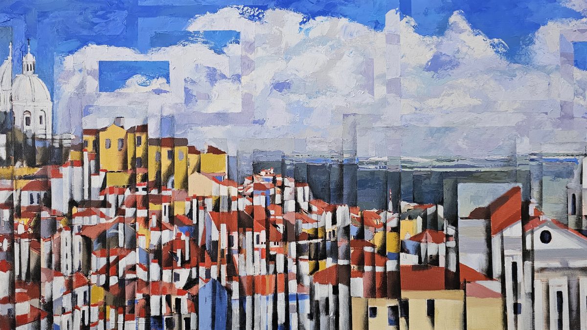 Onde o Tempo Desce a Colina — pintura original de Rui Carruço