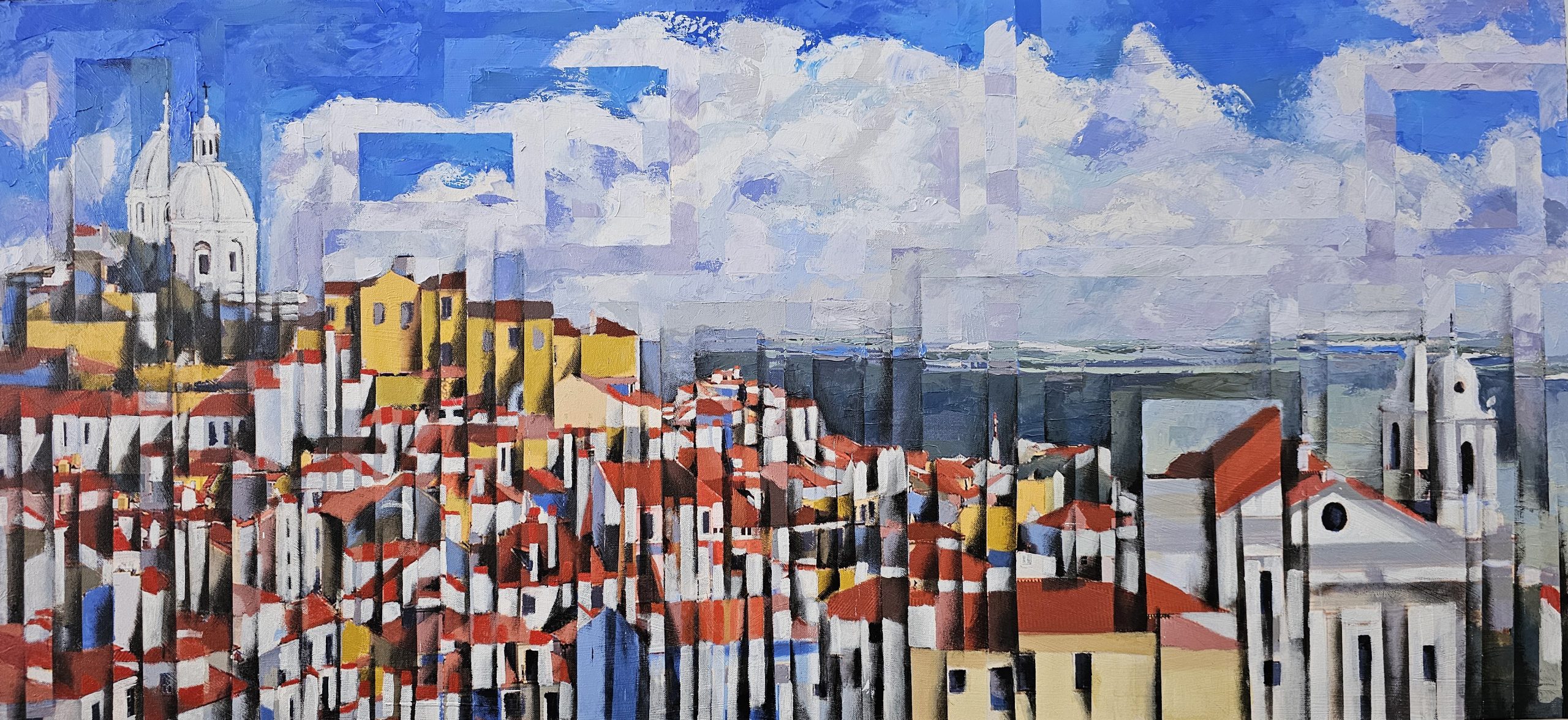 Onde o Tempo Desce a Colina — pintura original de Rui Carruço