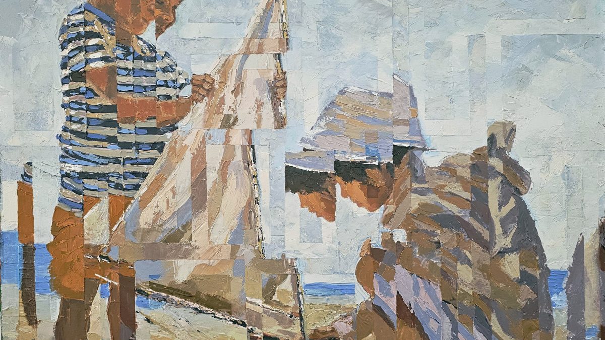 Passos Pequenos para um Horizonte Infinito — pintura original de Rui Carruço