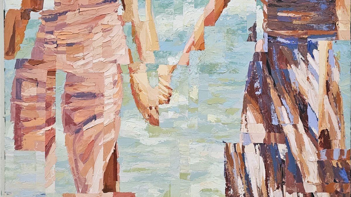 Passos de Luz, Segredos de Areia — pintura original de Rui Carruço