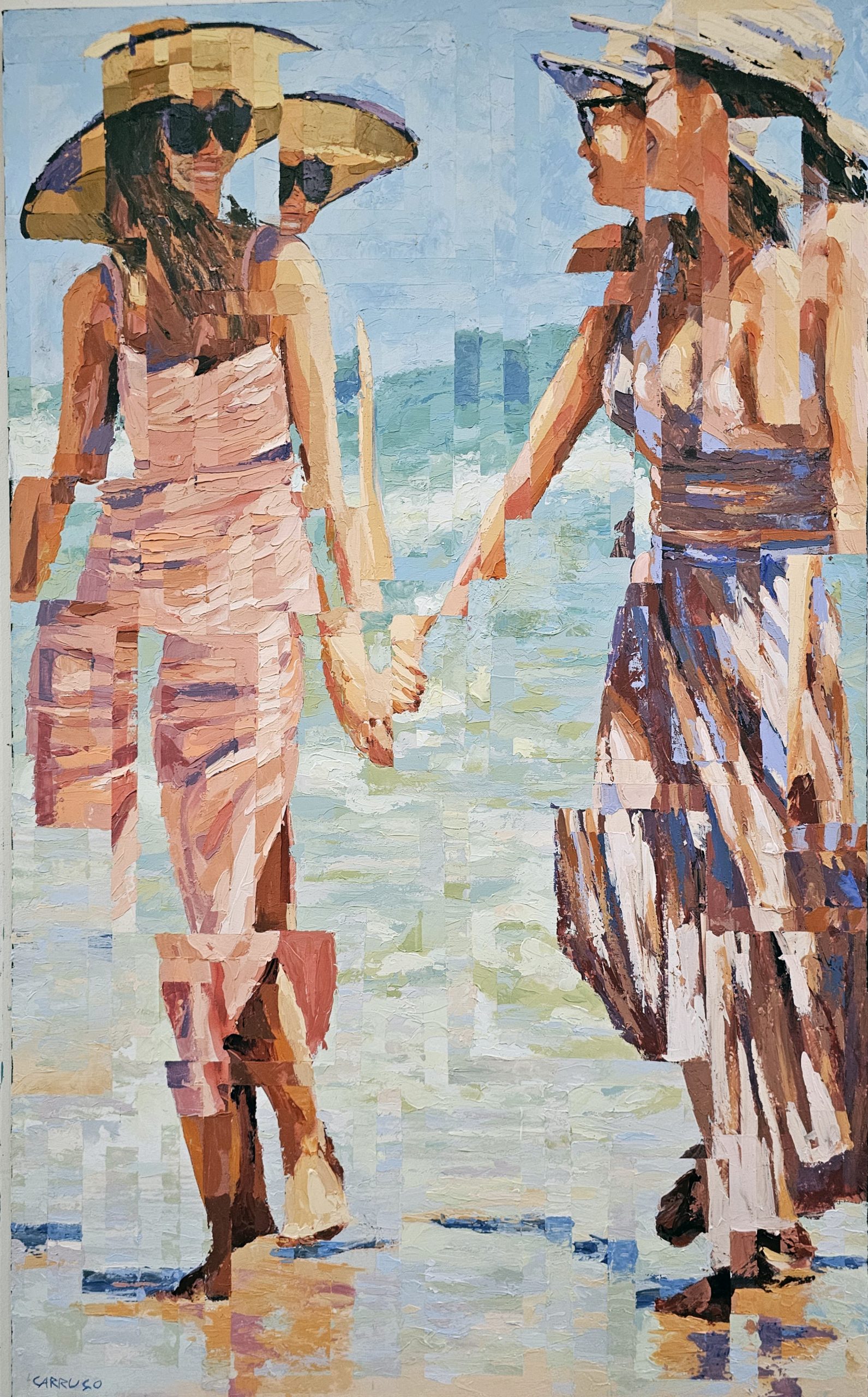 Passos de Luz, Segredos de Areia — pintura original de Rui Carruço