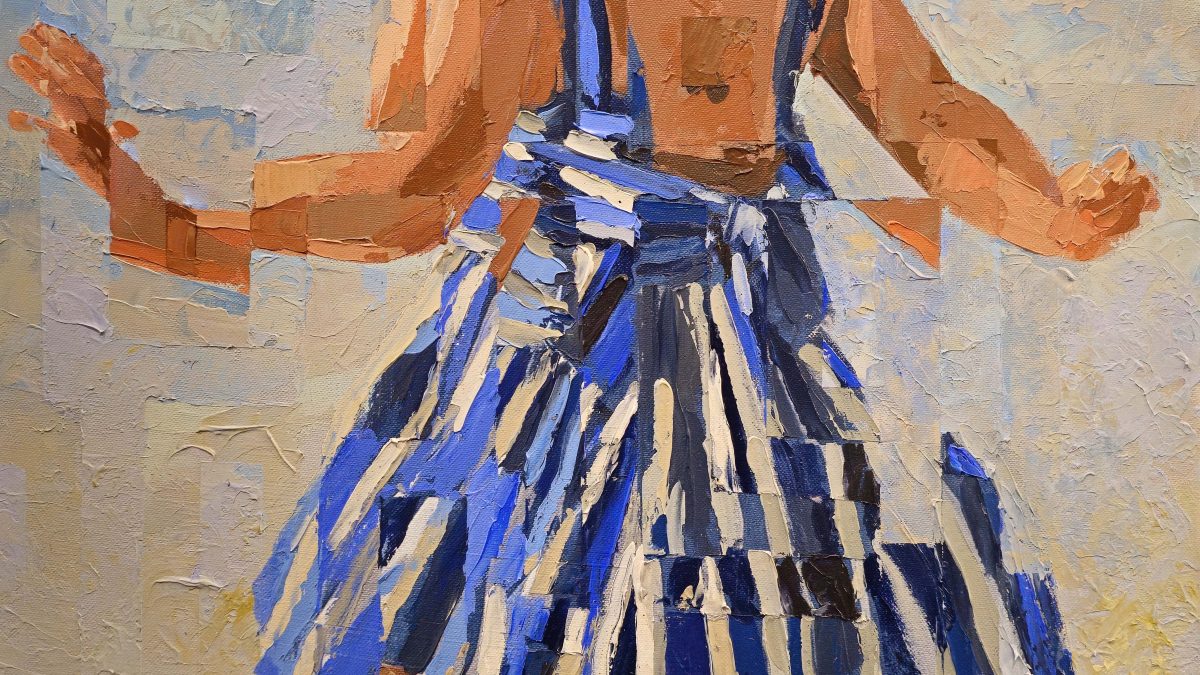 Passos de Luz na Areia — pintura original de Rui Carruço