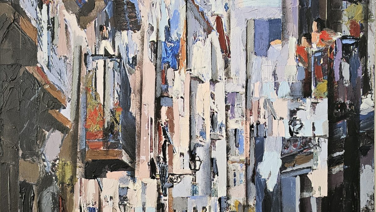 Alfama que Canta em Silêncio — pintura original de Rui Carruço
