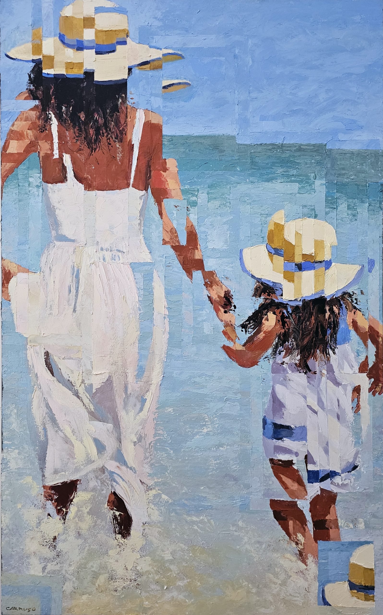 Vestidas de Céu e de Mar — pintura original de Rui Carruço