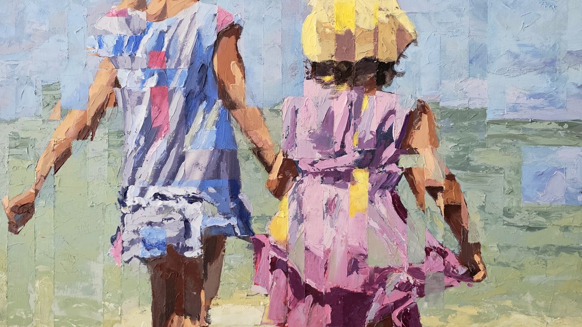 Quando o Mundo Cabe nas Mãos — pintura original de Rui Carruço