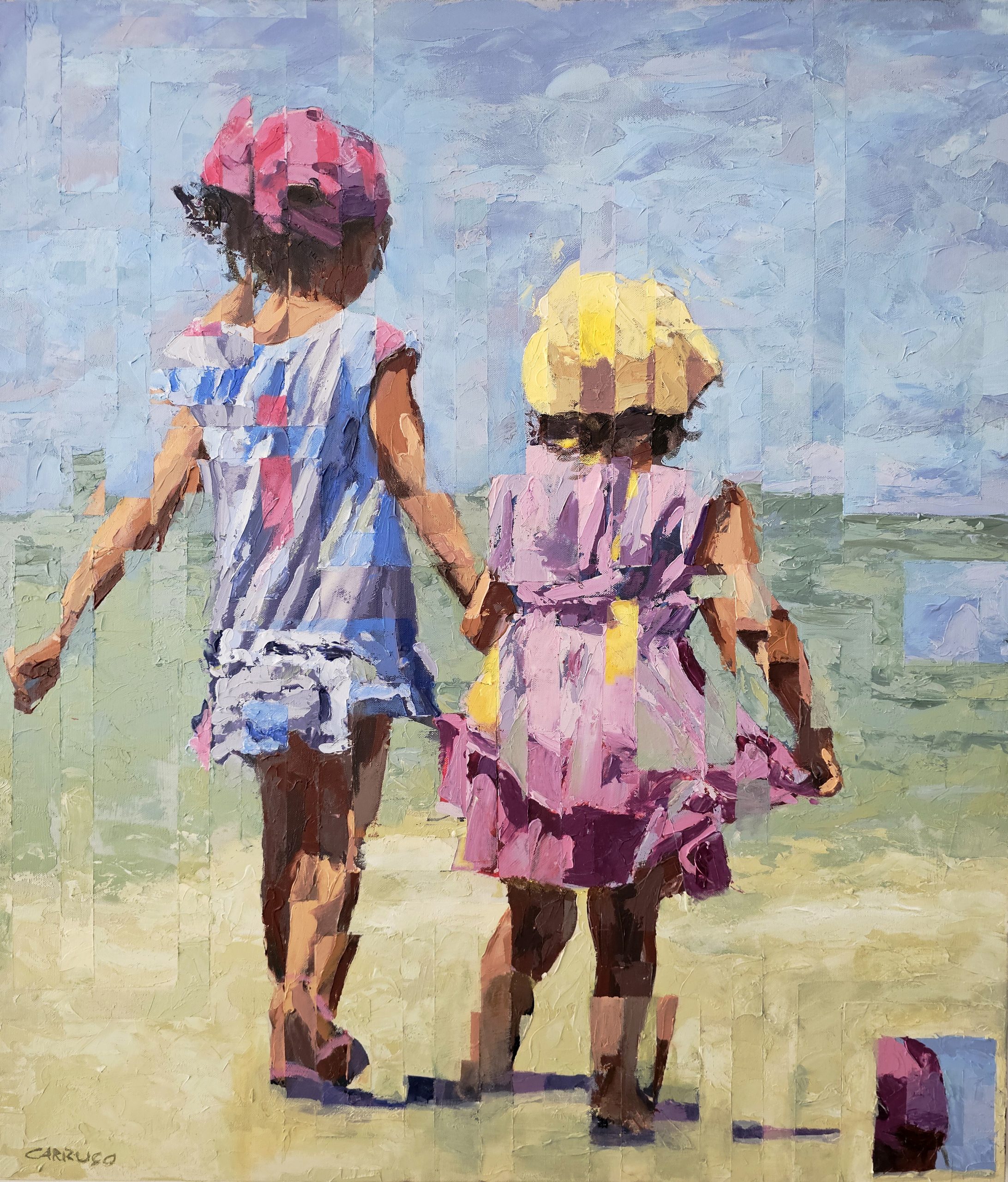 Quando o Mundo Cabe nas Mãos — pintura original de Rui Carruço
