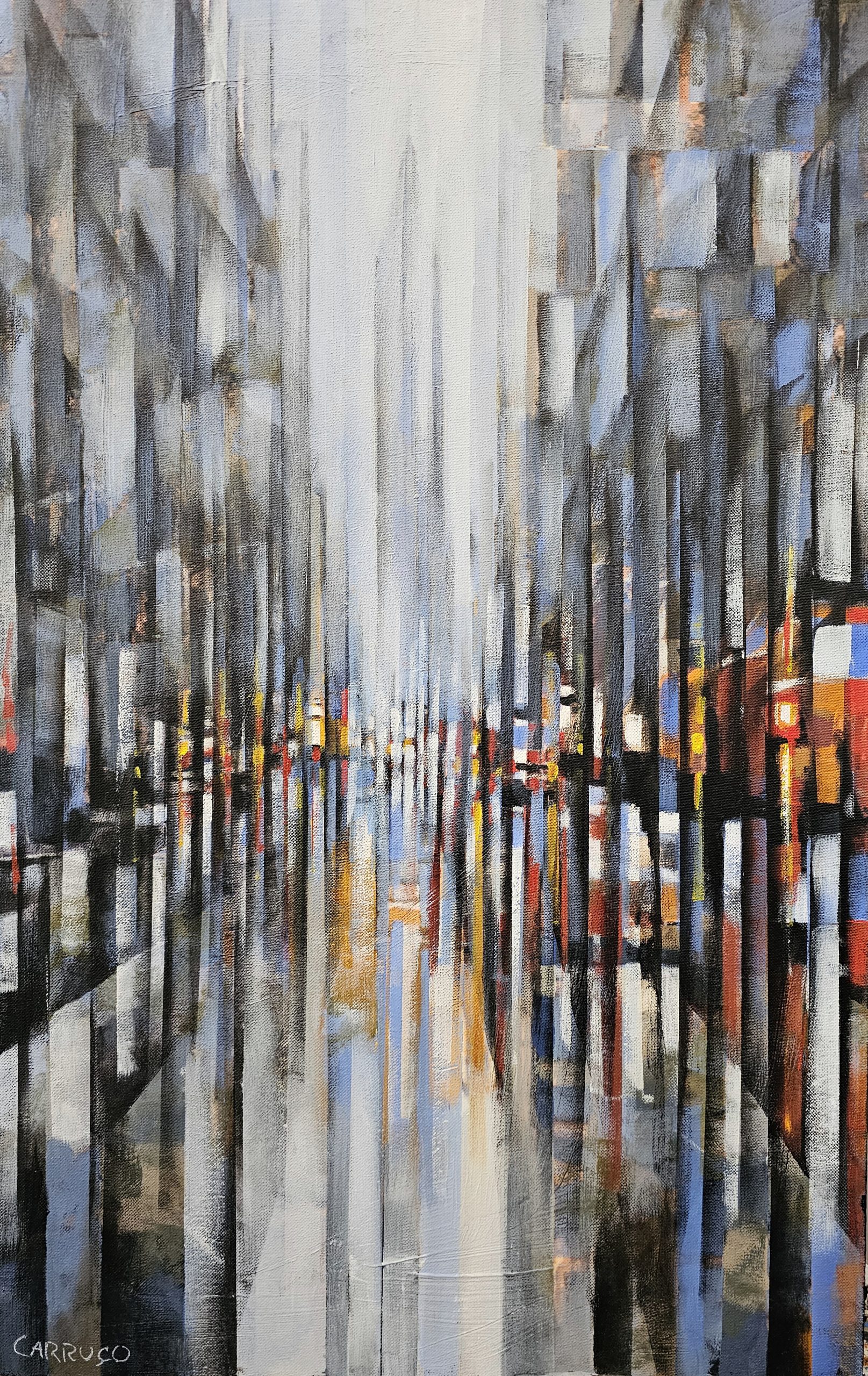 Ritmo Molhado da Cidade — pintura original de Rui Carruço