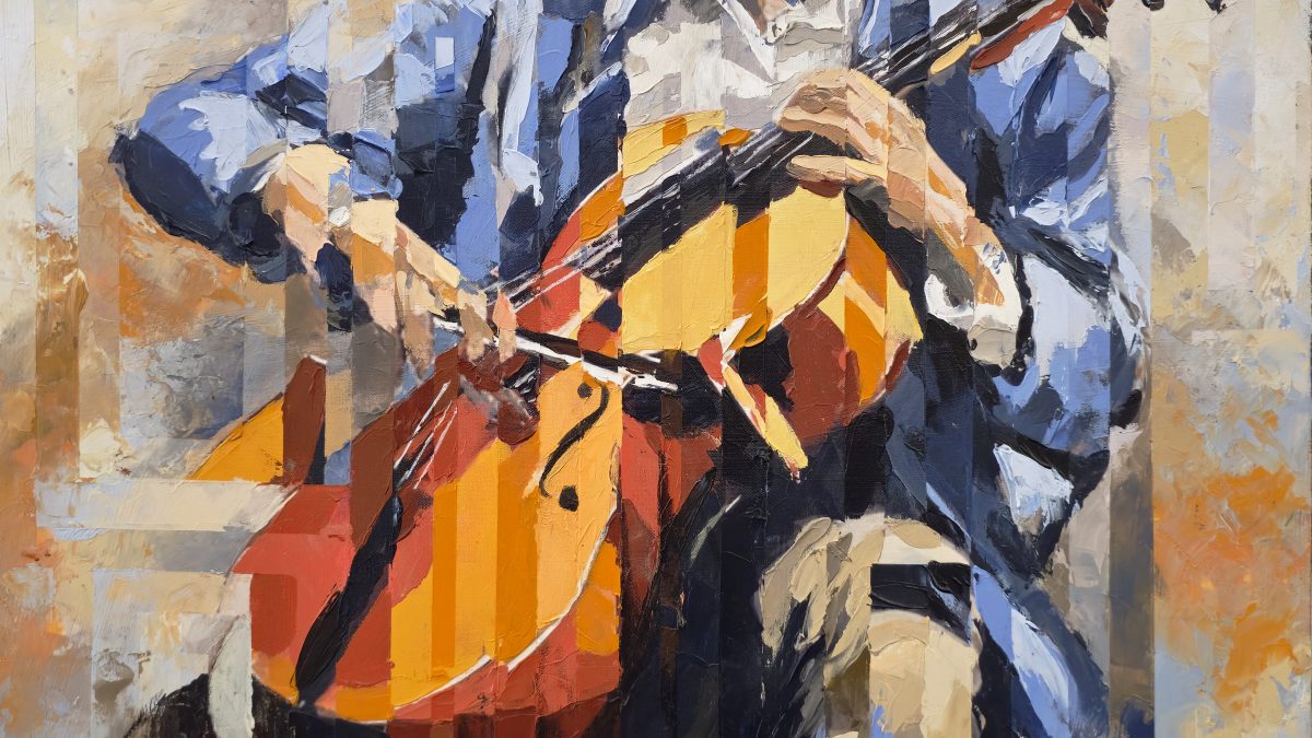 Sinfonia em Cordas de Luz — pintura original de Rui Carruço