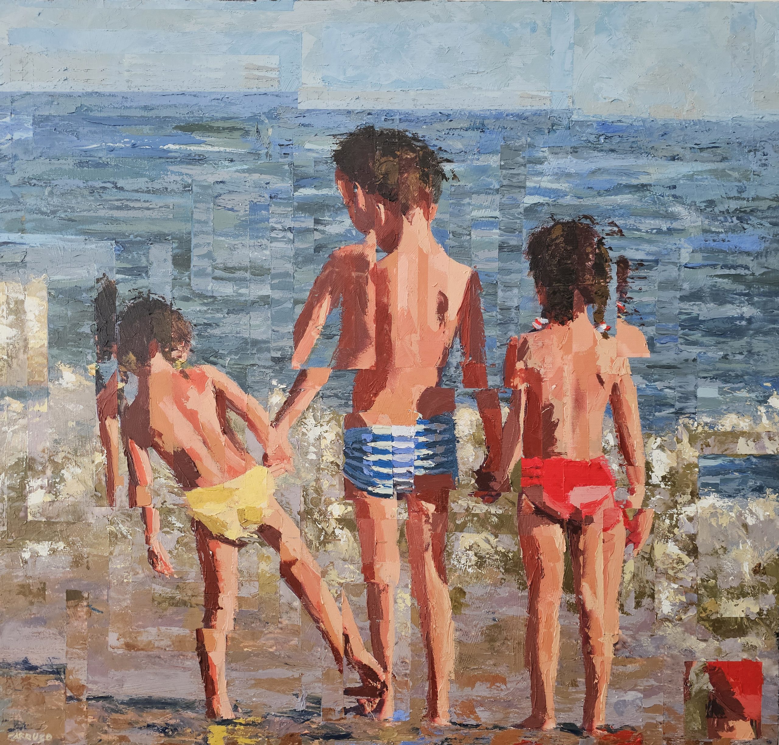 Três Corações e um Horizonte — pintura original de Rui Carruço