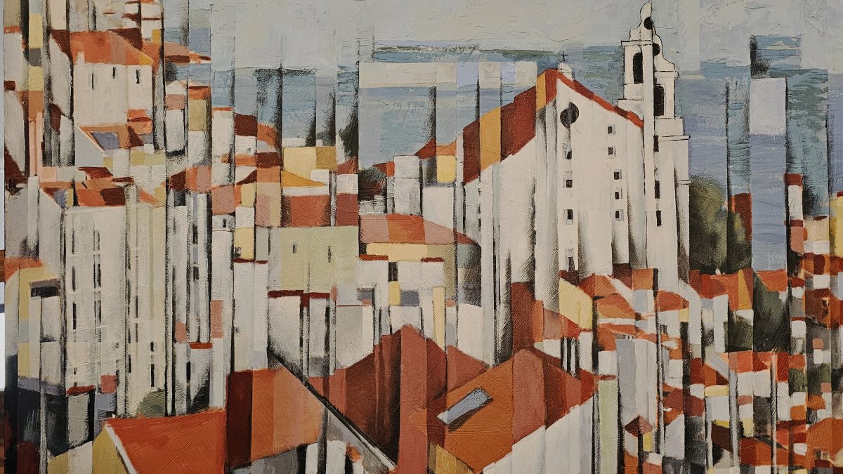 Entre o Céu e o Rio Tejo — pintura original de Rui Carruço