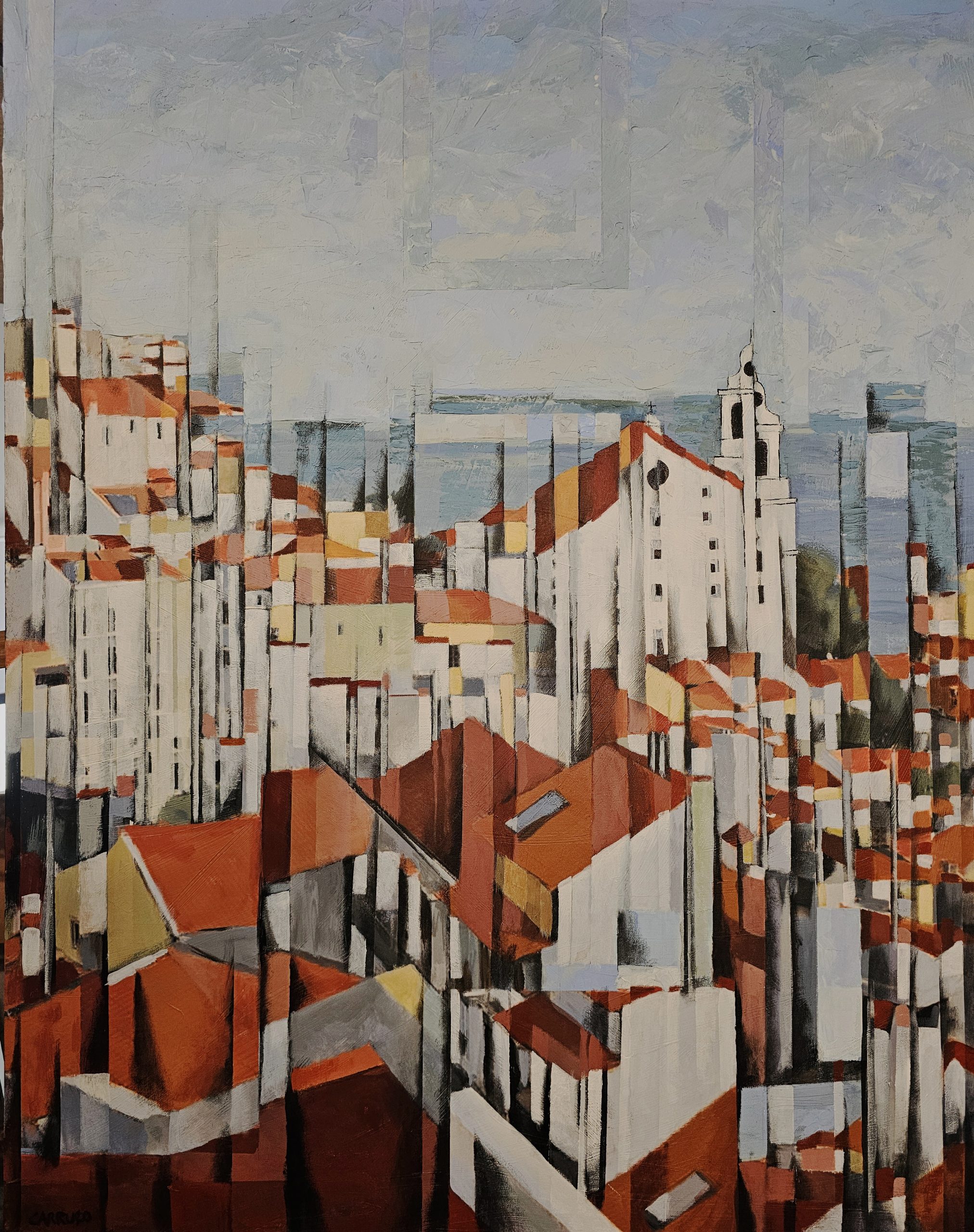 Entre o Céu e o Rio Tejo — pintura original de Rui Carruço